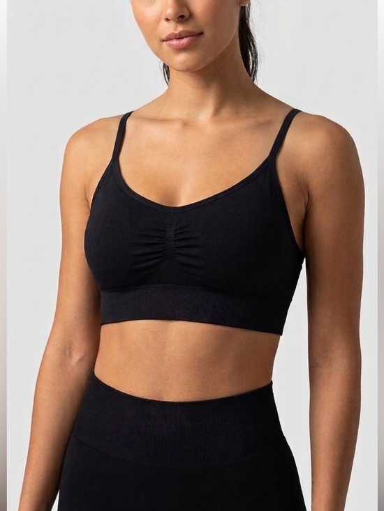 Other - Black Ribbed Spandex Padded Sports Bra XS or girls Large/XL
